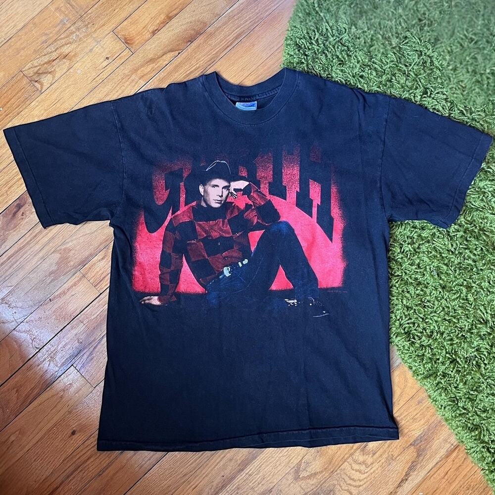 Vintage 90s Garth Brooks T Shirt | 1993 World Tour Single Stitch Band Tee | L - Picture 2 of 8